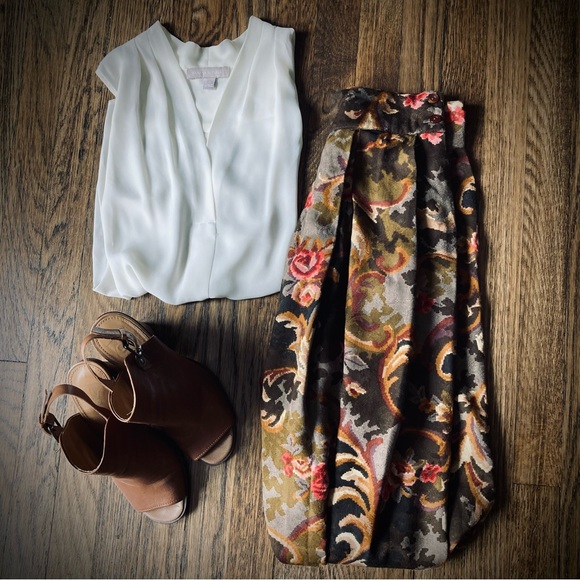 Vintage floral midi skirt - Picture 3 of 6